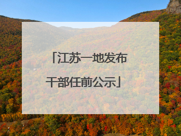 江苏一地发布干部任前公示